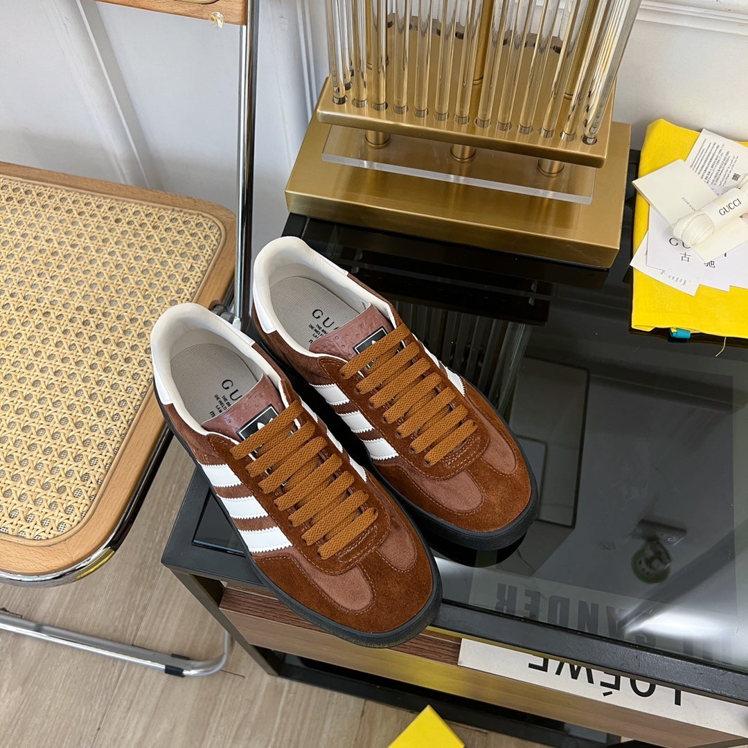GUCCI & ADIDAS GAZELLE SNEAKER BROWN VELVET