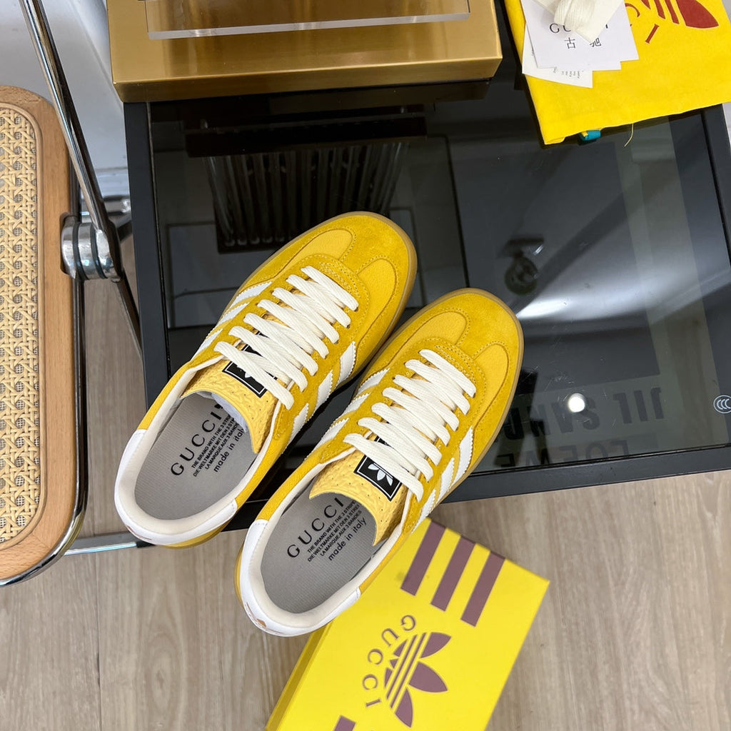 GUCCI & ADIDAS GAZELLE SNEAKER YELLOW VELVET