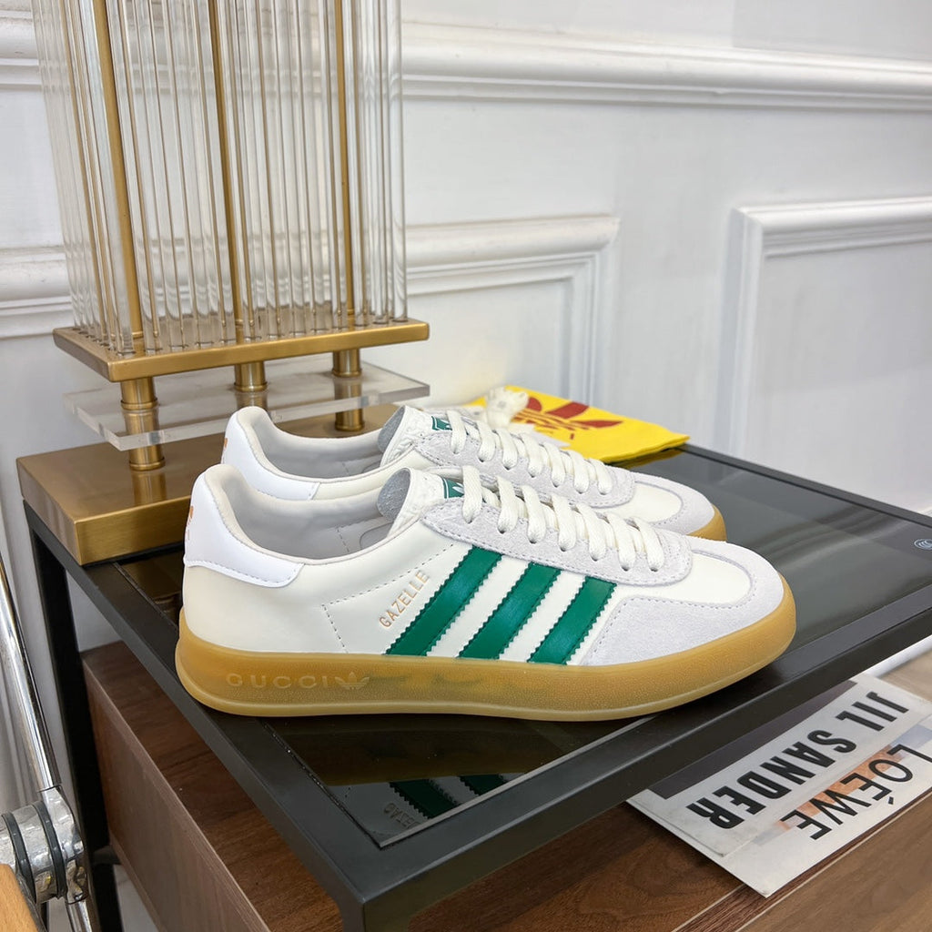 GUCCI & ADIDAS GAZELLE SNEAKER LIGHT GRAY VELVET