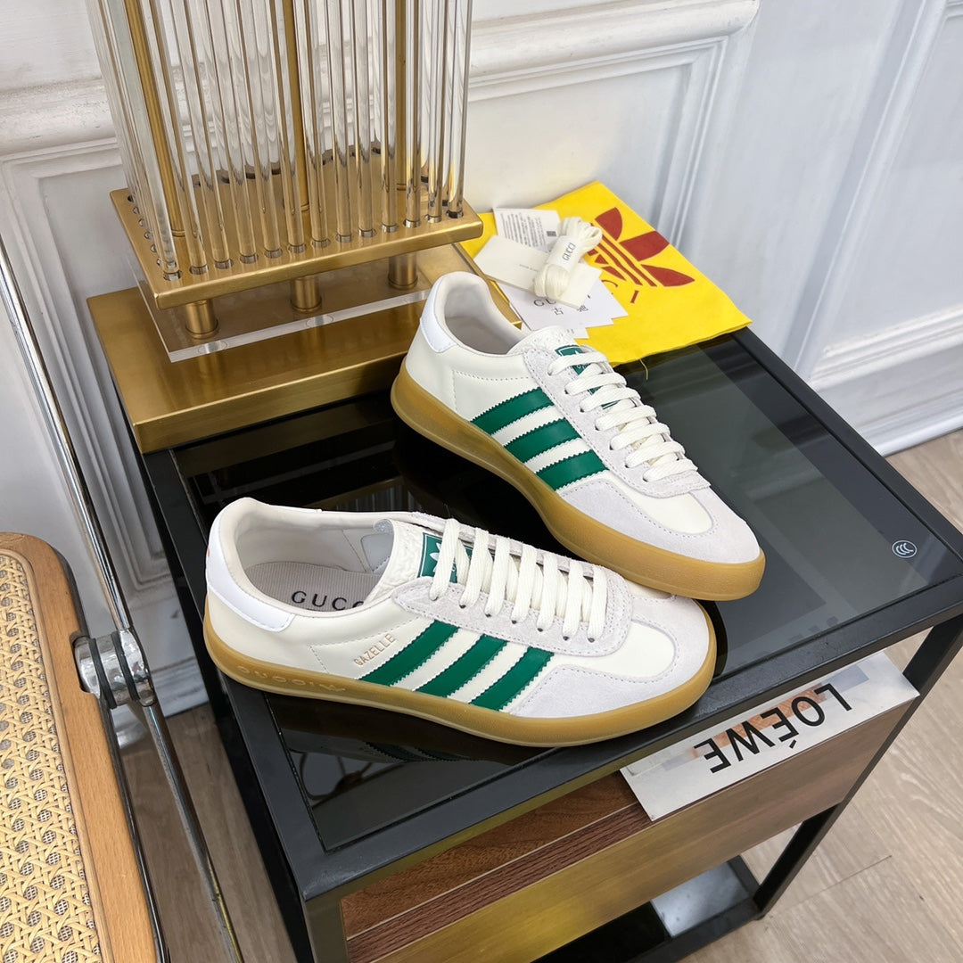 GUCCI & ADIDAS GAZELLE SNEAKER LIGHT GRAY VELVET
