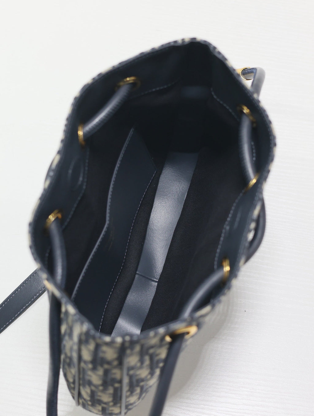 DIOR MINI 27 NOLITA BAG IN BLUE MONOGRAM OBLIQUE JACQUARD