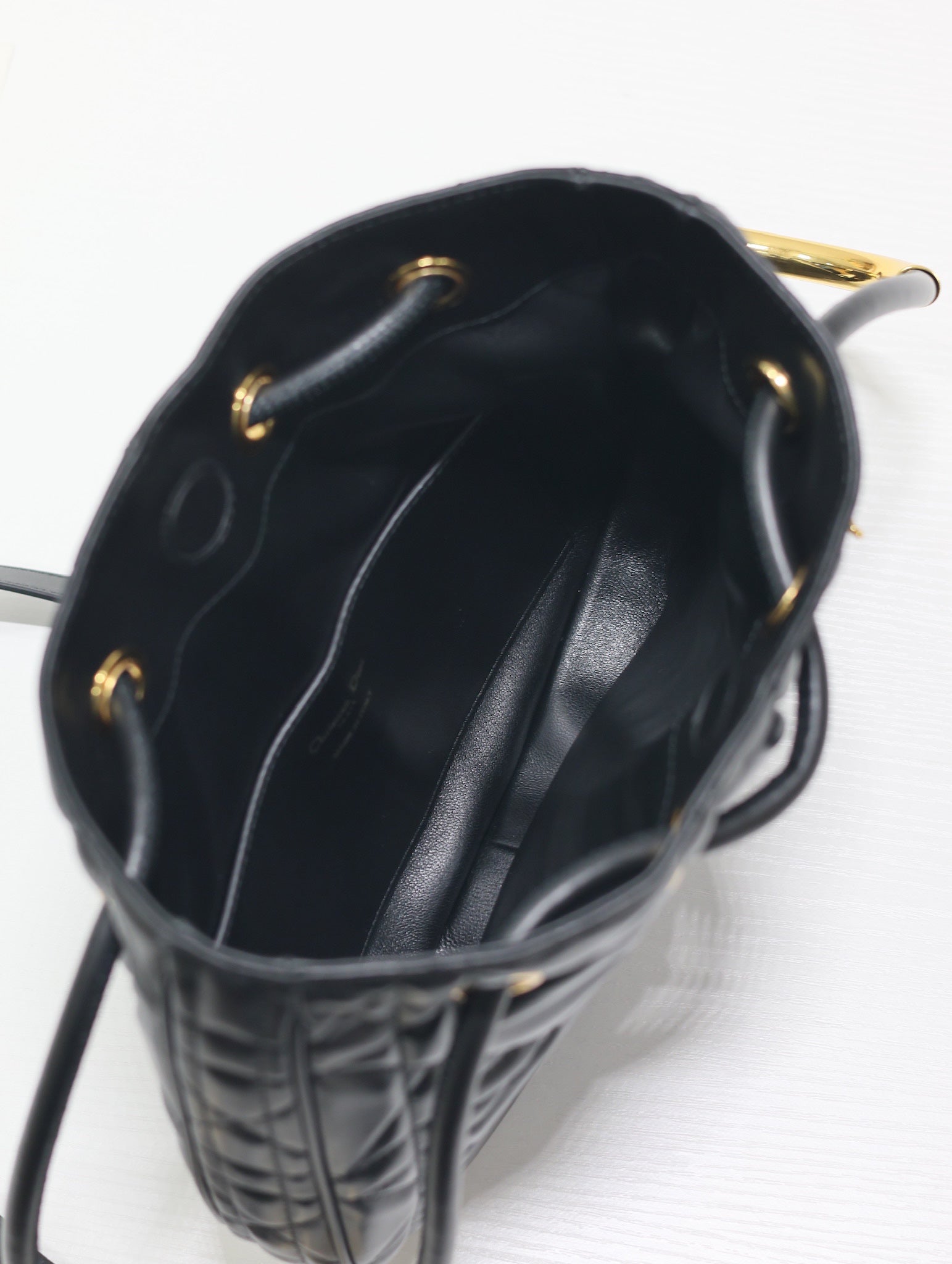 DIOR MINI 27 NOLITA BAG IN BLACK MACROCANNAGE CALFSKIN