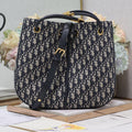 DIOR MEDIUM 34 NOLITA BAG IN BLUE MONOGRAM OBLIQUE JACQUARD