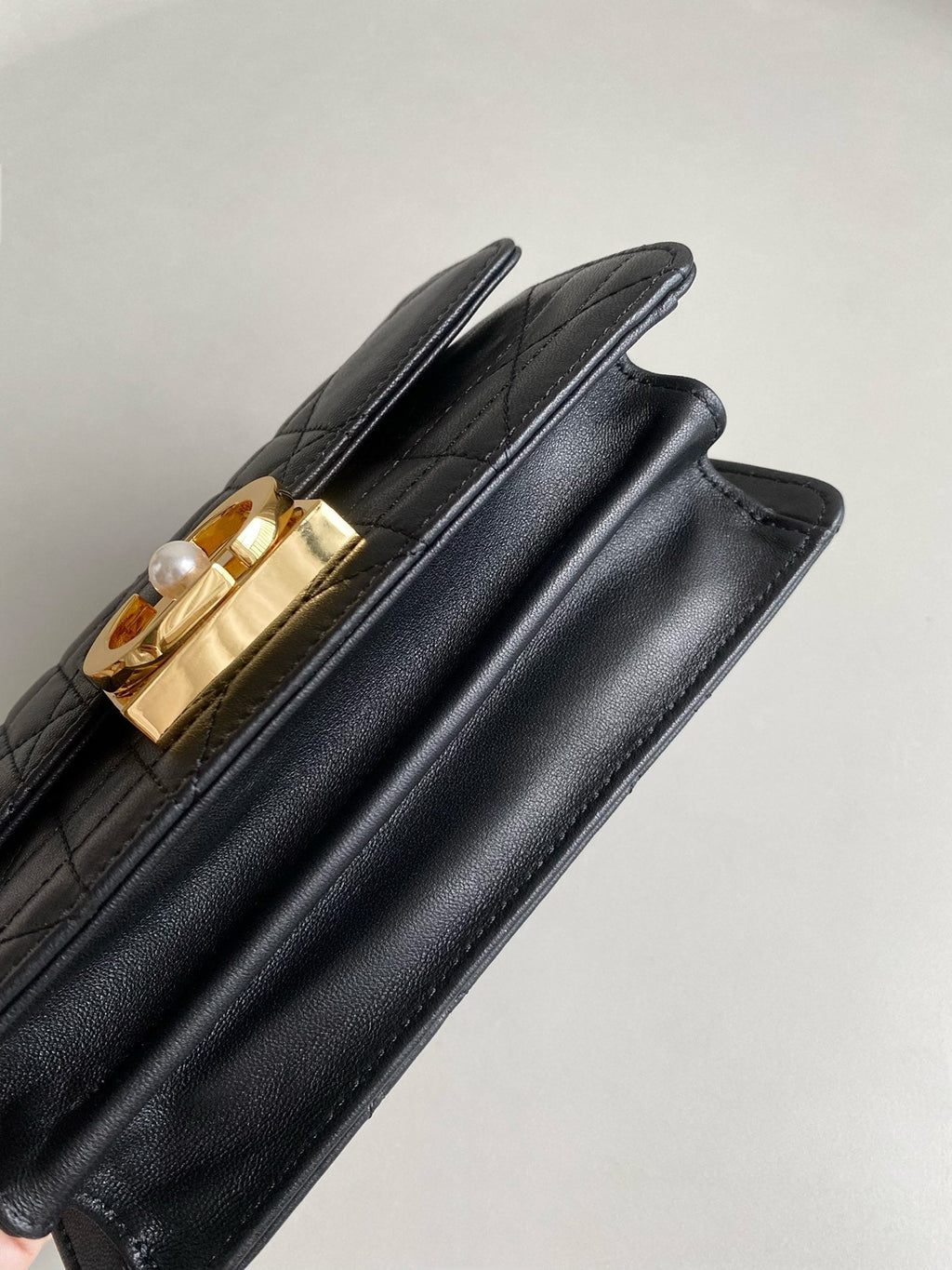DIOR MINI ANGE 20 BAG IN BLACK CALFSKIN