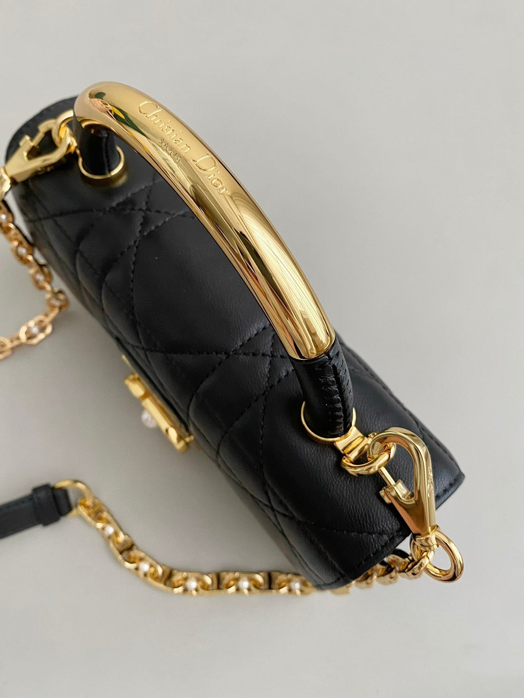DIOR MINI ANGE 20 BAG IN BLACK CALFSKIN
