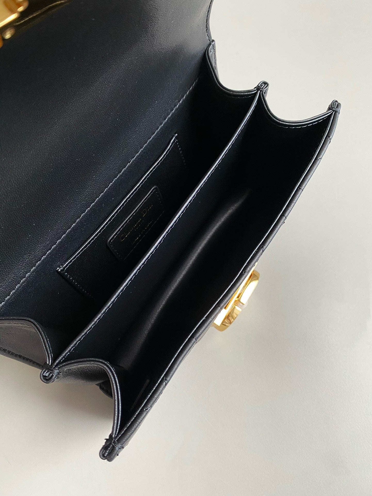 DIOR MINI ANGE 20 BAG IN BLACK CALFSKIN