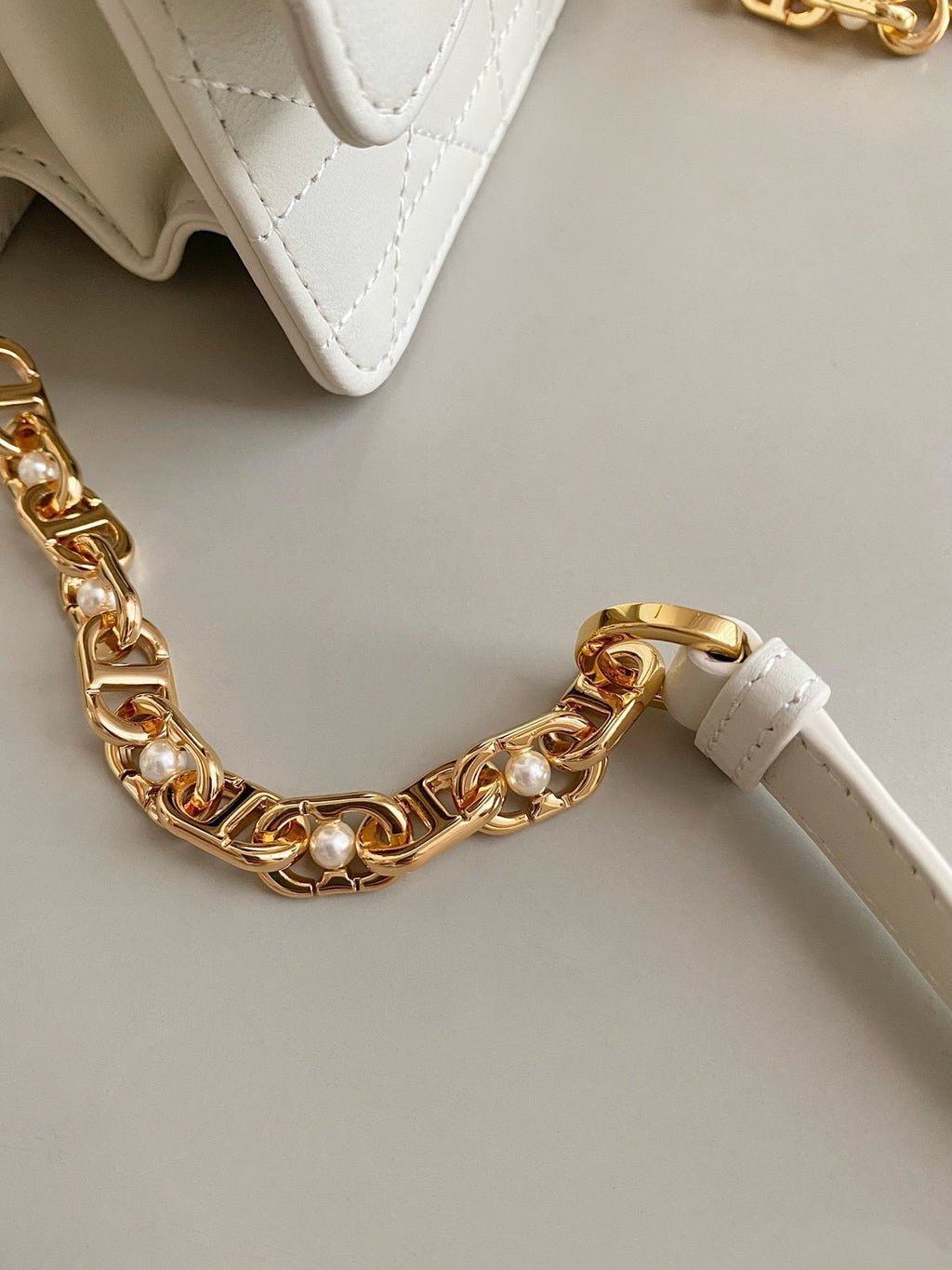 DIOR MINI ANGE 20 BAG IN WHITE CALFSKIN