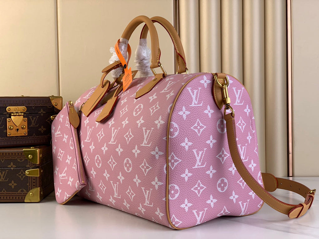 LOUIS VUITTON SPEEDY P9 BANDOULIÈRE 40 IN FLAMINGO PINK MONOGRAM CALFSKIN