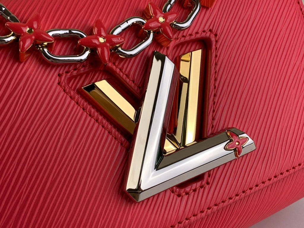 LOUIS VUITTON TWIST PM 19 IN RED EPI LEATHER GOLD AND SILVER HARDWARE