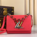 LOUIS VUITTON TWIST PM 19 IN RED EPI LEATHER GOLD AND SILVER HARDWARE