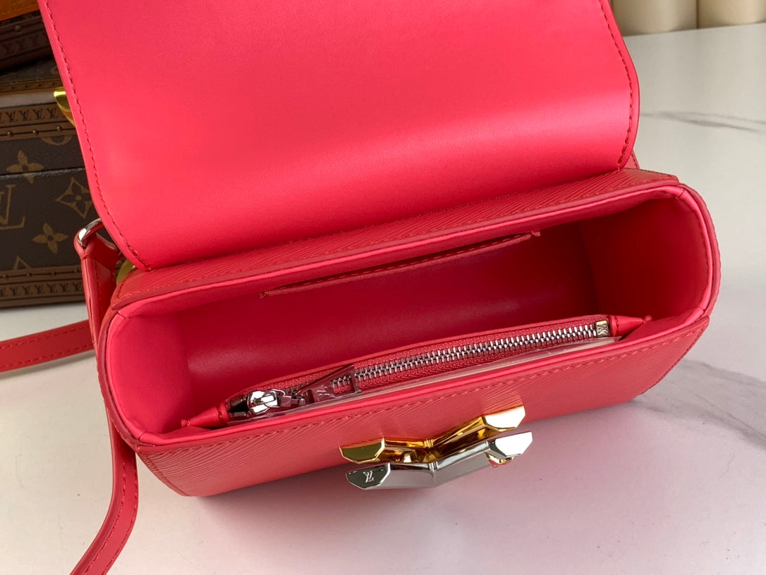 LOUIS VUITTON TWIST PM 19 IN RED EPI LEATHER GOLD AND SILVER HARDWARE
