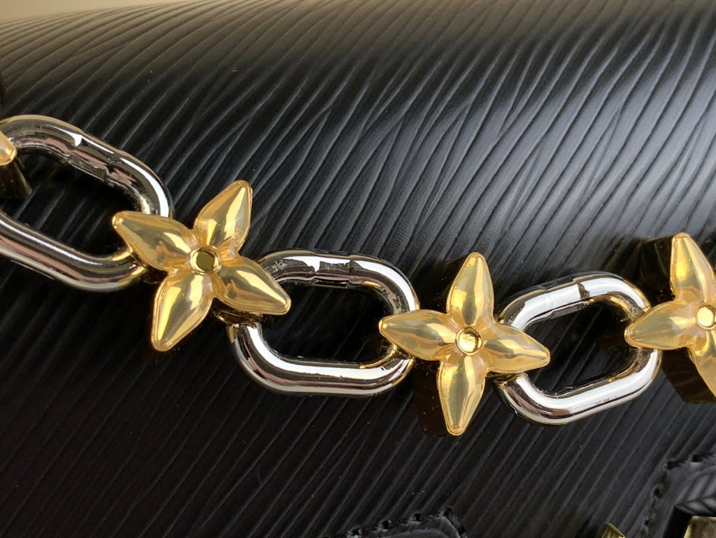 LOUIS VUITTON TWIST MM 23 IN BLACK EPI LEATHER GOLD AND SILVER HARDWARE