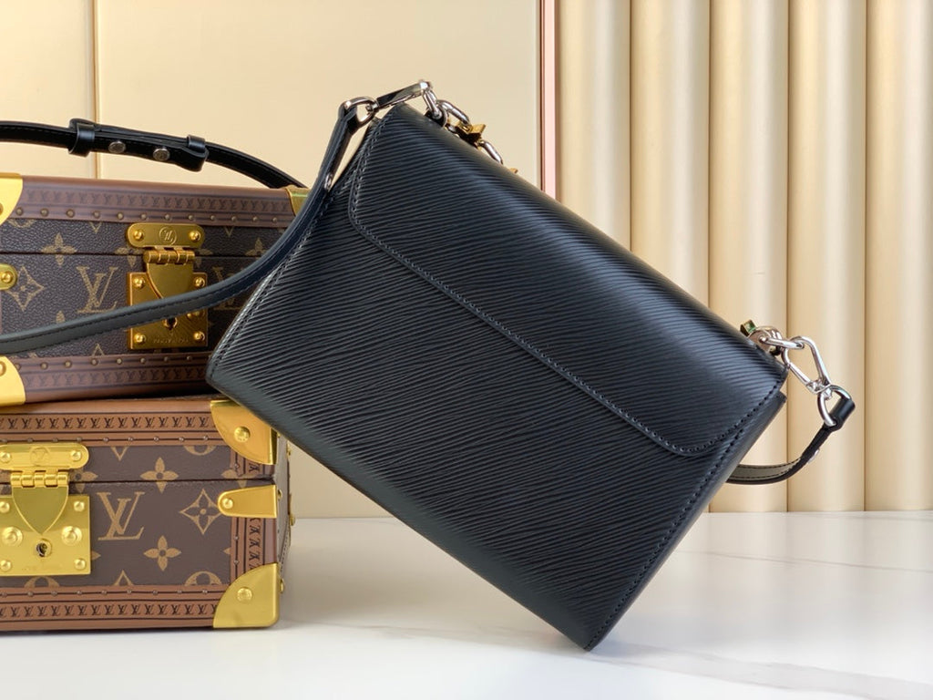 LOUIS VUITTON TWIST MM 23 IN BLACK EPI LEATHER GOLD AND SILVER HARDWARE
