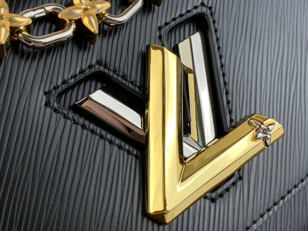 LOUIS VUITTON TWIST MM 23 IN BLACK EPI LEATHER GOLD AND SILVER HARDWARE