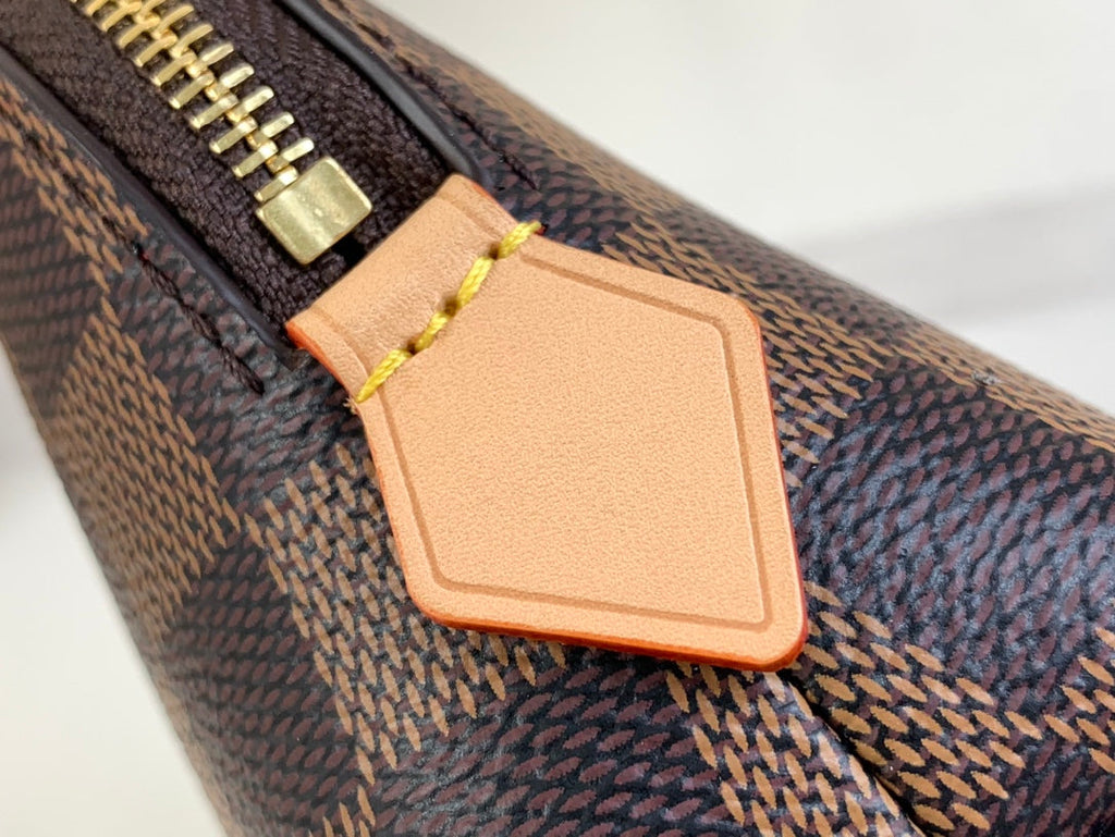 LOUIS VUITTON COSMETIC POUCH PM 19 IN BROWN DAMIER EBENE CANVAS