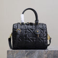 DIOR GROOVE BAG 25 IN BLACK MACROCANNAGE CALFSKIN WITH GOLD HARDWARE