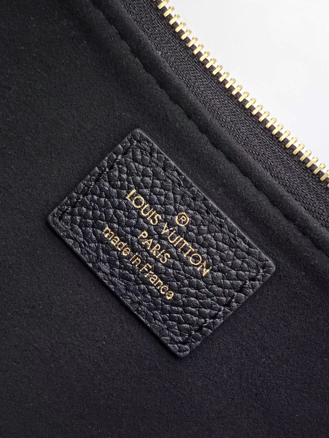 LOUIS VUITTON LIV POCHETTE 24 IN BLACK MONOGRAM EMPREINTE LEATHER GOLD HARDWARE