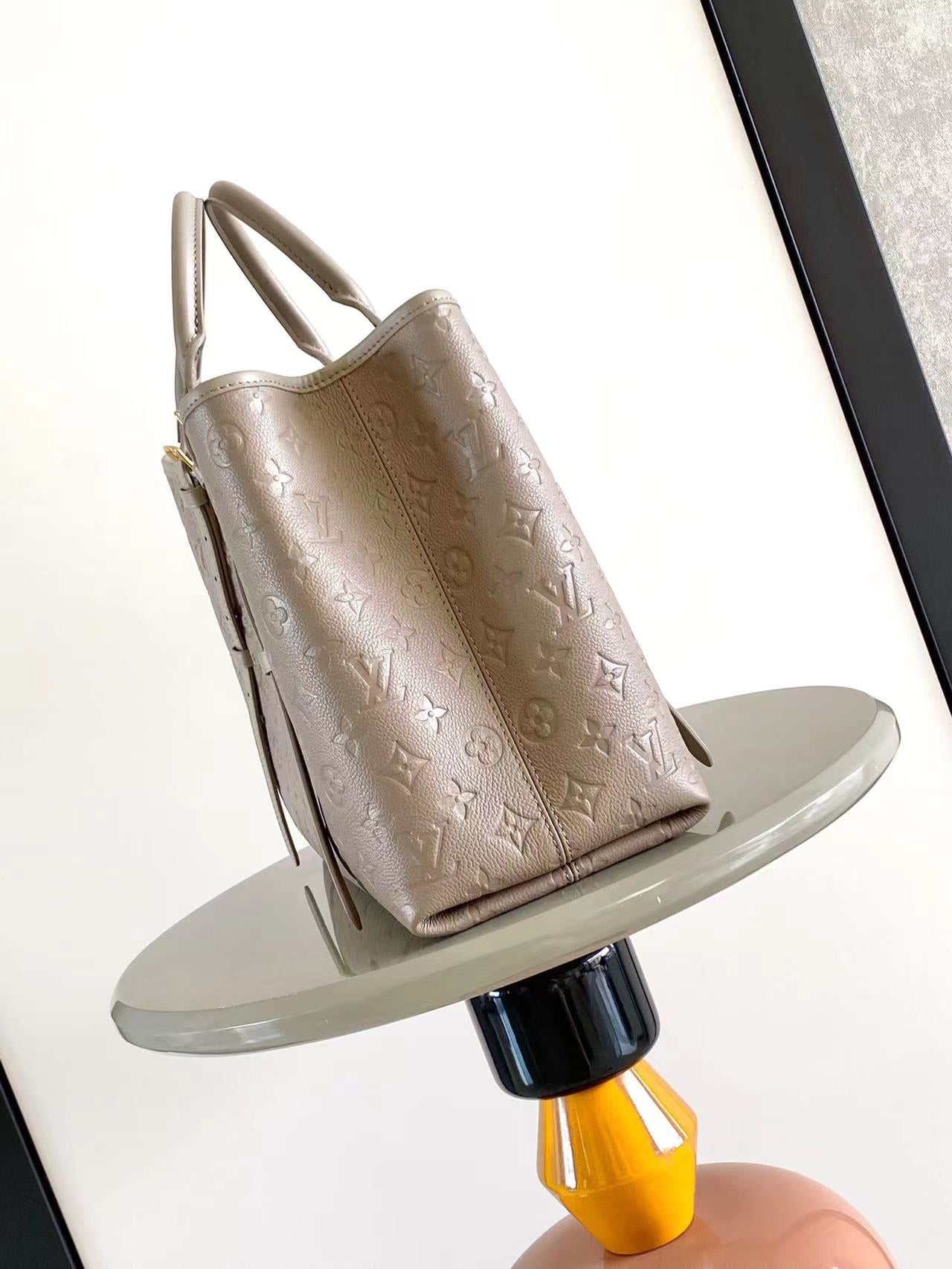 LOUIS VUITTON BABYLONE TOTE MM 39 IN TOURTERELLE MONOGRAM EMPREINTE LEATHER