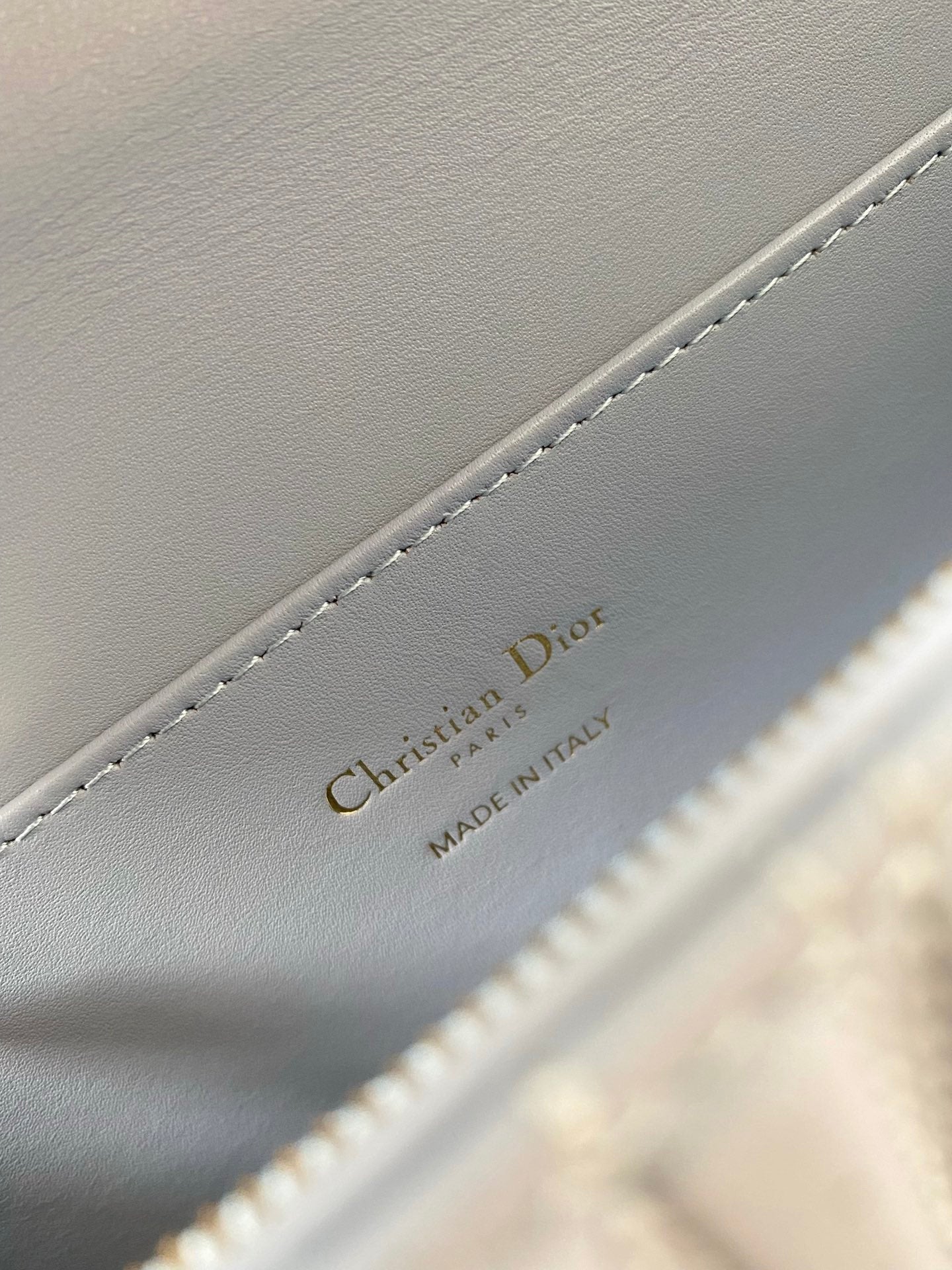 DIOR MEDIUM FLAP BAG 22 IN BABY BLUE QUILTED ALLOVER CALFSKIN