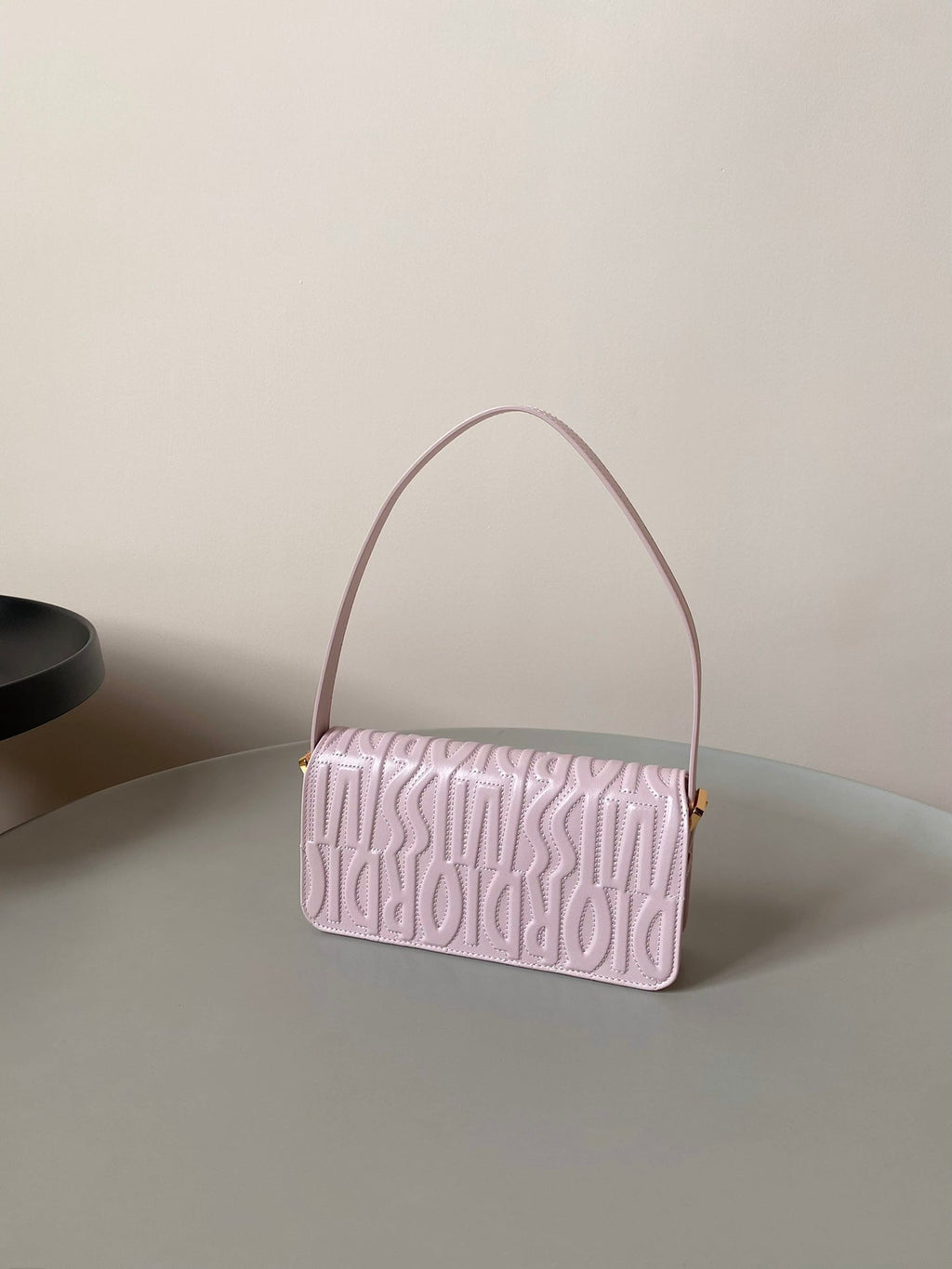 DIOR MEDIUM FLAP BAG 22 IN BABY PINK QUILTED ALLOVER CALFSKIN