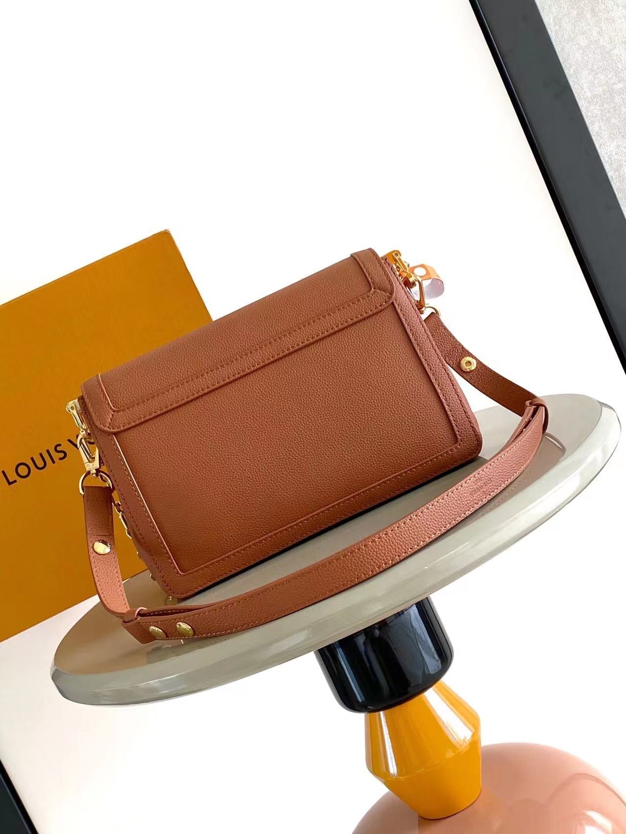 LOUIS VUITTON DAUPHINE SOFT MM 24 IN COGNAC CALFSKIN GOLD HARDWARE