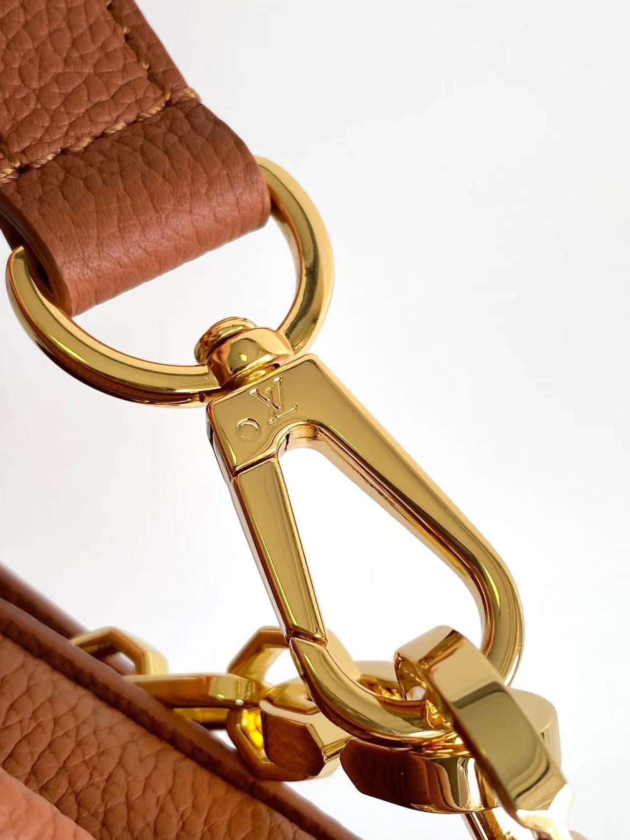 LOUIS VUITTON DAUPHINE SOFT MM 24 IN COGNAC CALFSKIN GOLD HARDWARE