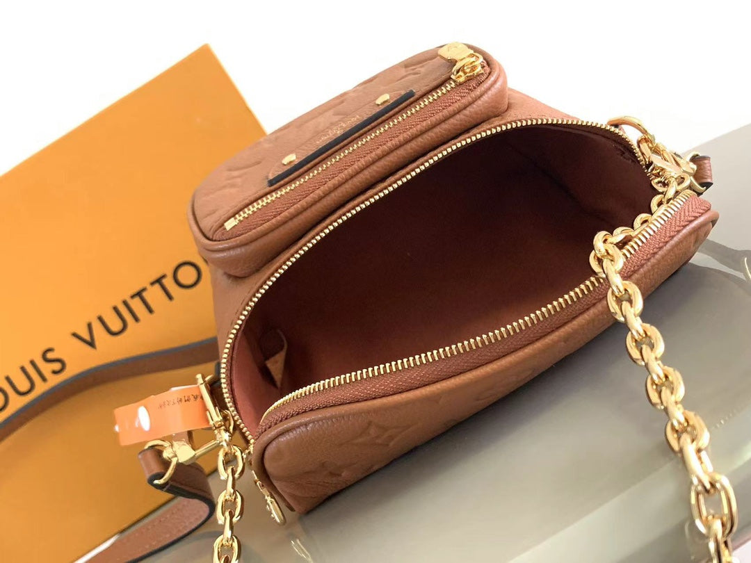 LOUIS VUITTON MINI BUMBAG 17 IN COGNAC MONOGRAM EMPREINTE LEATHER GOLD HARDWARE