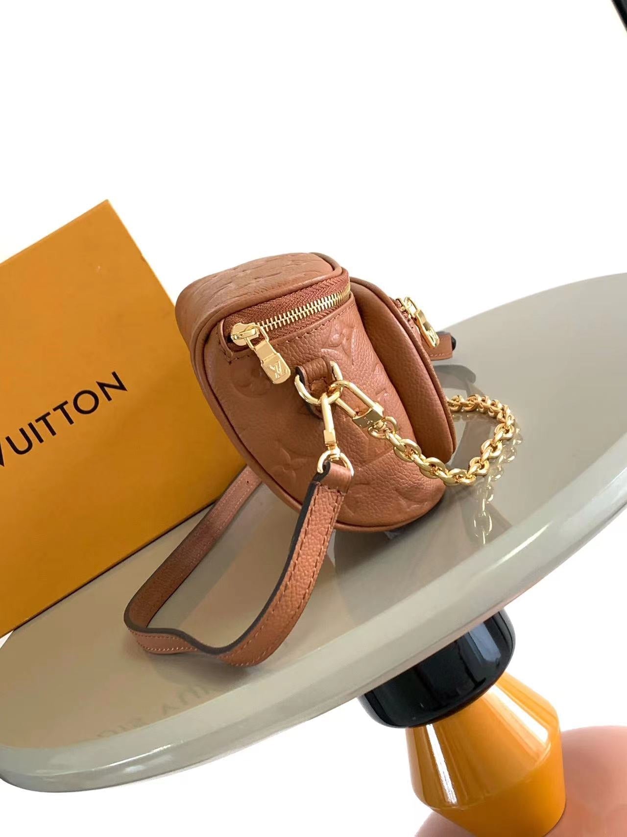 LOUIS VUITTON MINI BUMBAG 17 IN COGNAC MONOGRAM EMPREINTE LEATHER GOLD HARDWARE