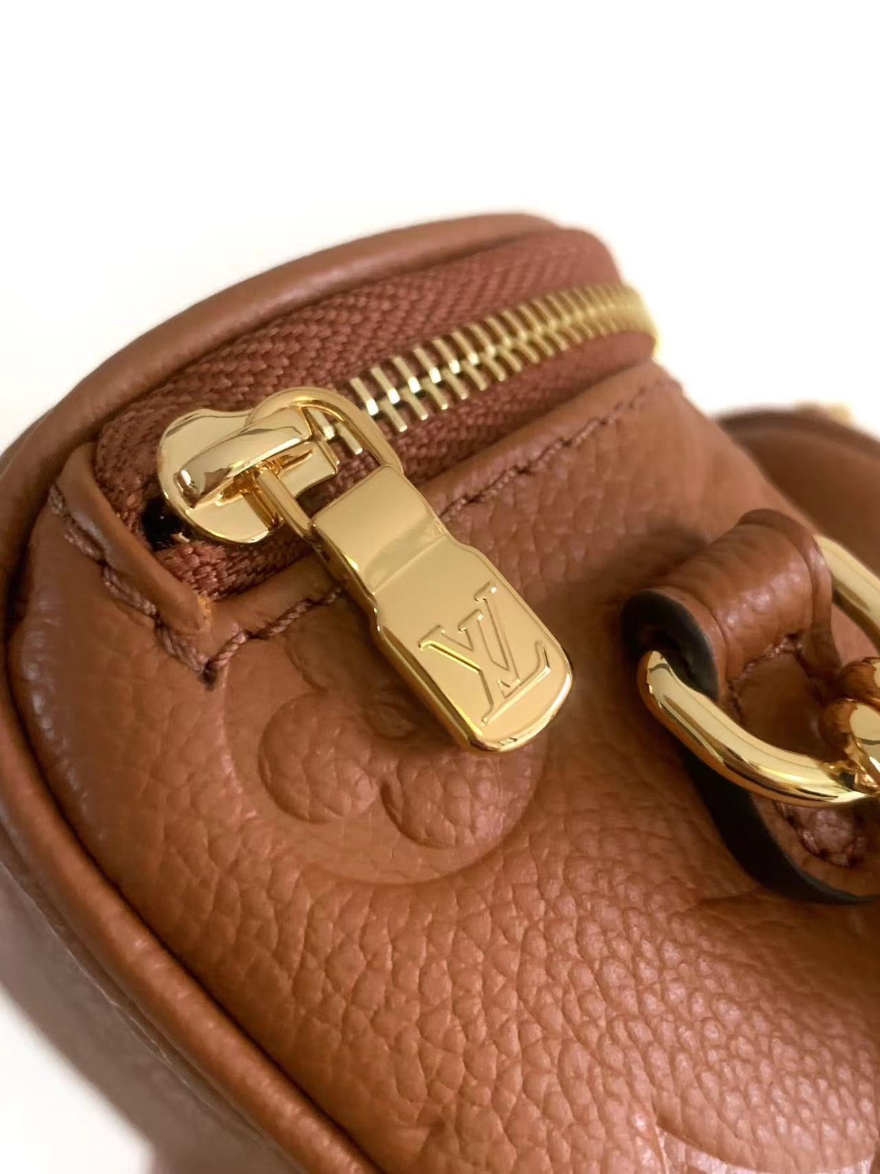 LOUIS VUITTON MINI BUMBAG 17 IN COGNAC MONOGRAM EMPREINTE LEATHER GOLD HARDWARE