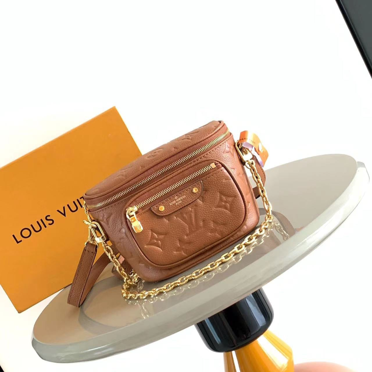 LOUIS VUITTON MINI BUMBAG 17 IN COGNAC MONOGRAM EMPREINTE LEATHER GOLD HARDWARE