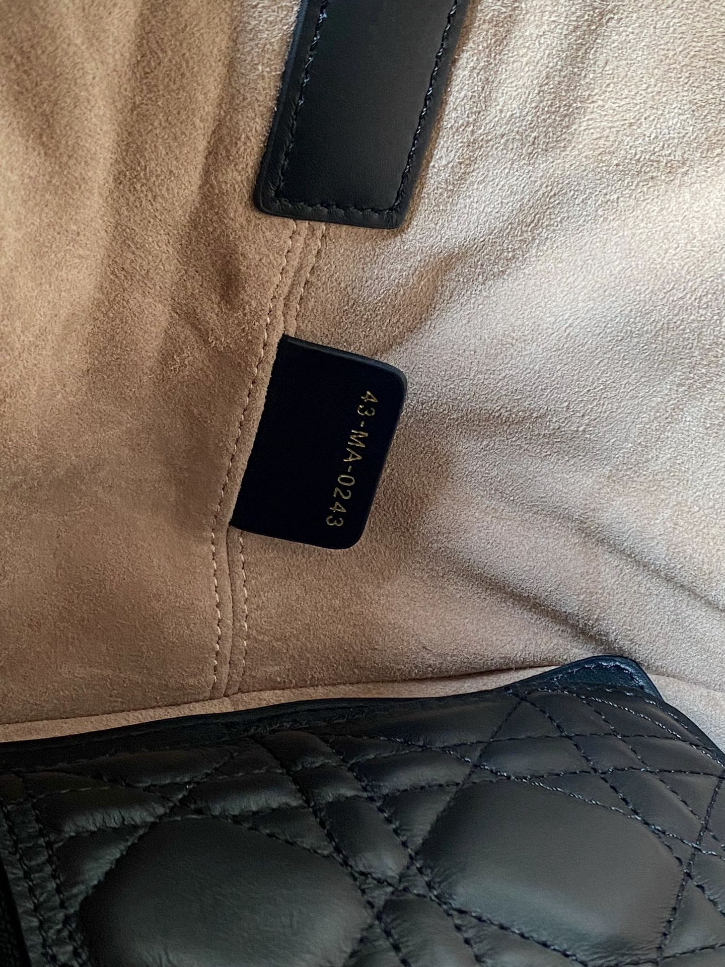 DIOR MINI TOUJOURS BAG 23 IN BEIGE CANNAGE CALFSKIN BLACK STRAP