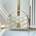 LOUIS VUITTON GO-14 PM 20 IN CREAM QUILTED LAMBSKIN GOLD HARDWARE