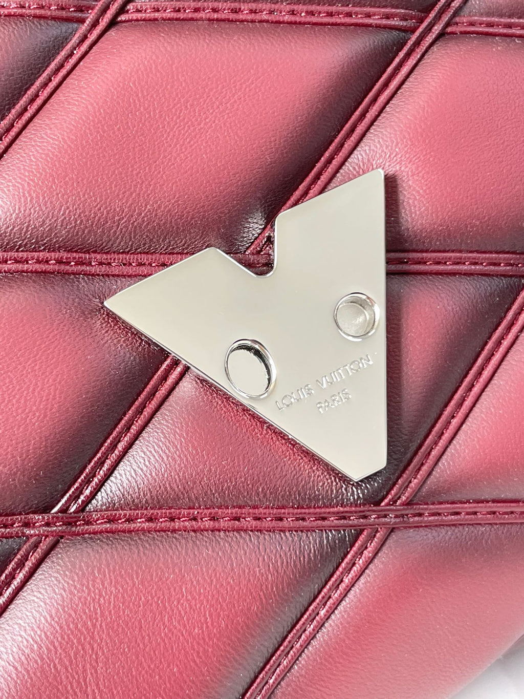 LOUIS VUITTON GO-14 PM 20 IN BORDEAUX RED QUILTED LAMBSKIN GOLD HARDWARE
