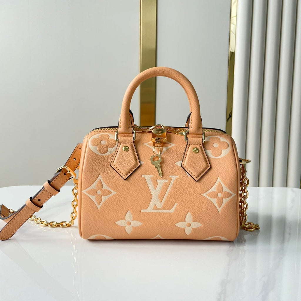 LOUIS VUITTON SPEEDY BANDOULIÈRE 20 IN ARIZONA CREAM MONOGRAM EMPREINTE LEATHER