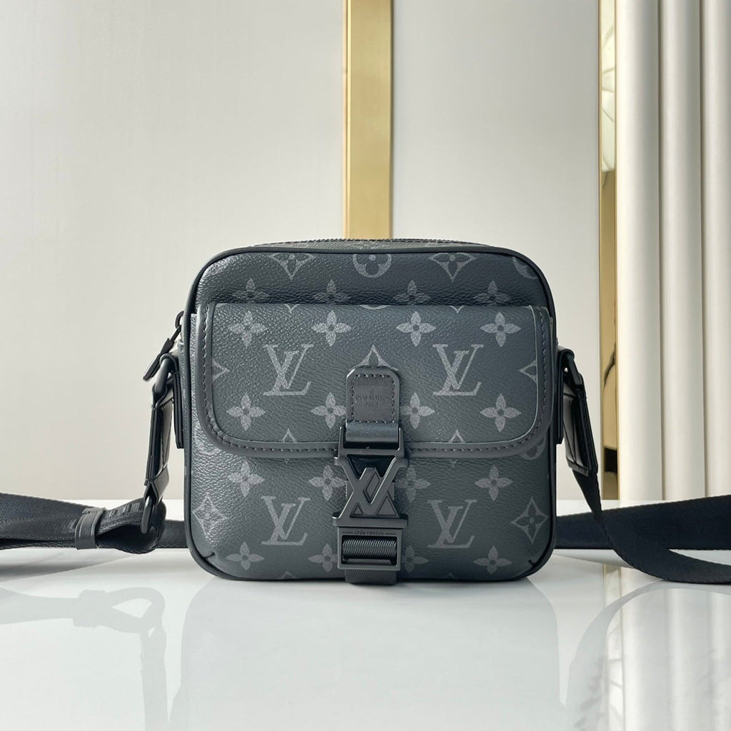 LOUIS VUITTON GETAWAY MESSENGER 18 IN GUN METAL MONOGRAM ECLIPSE CANVAS