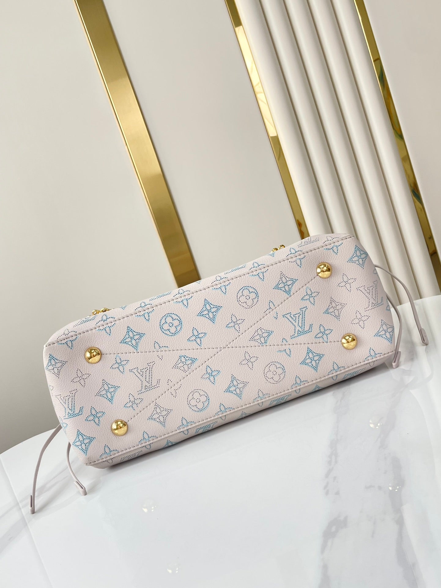 LOUIS VUITTON BELLA TOTE 32 IN BLUME PERFORATED CALFSKIN GOLD HARDWARE