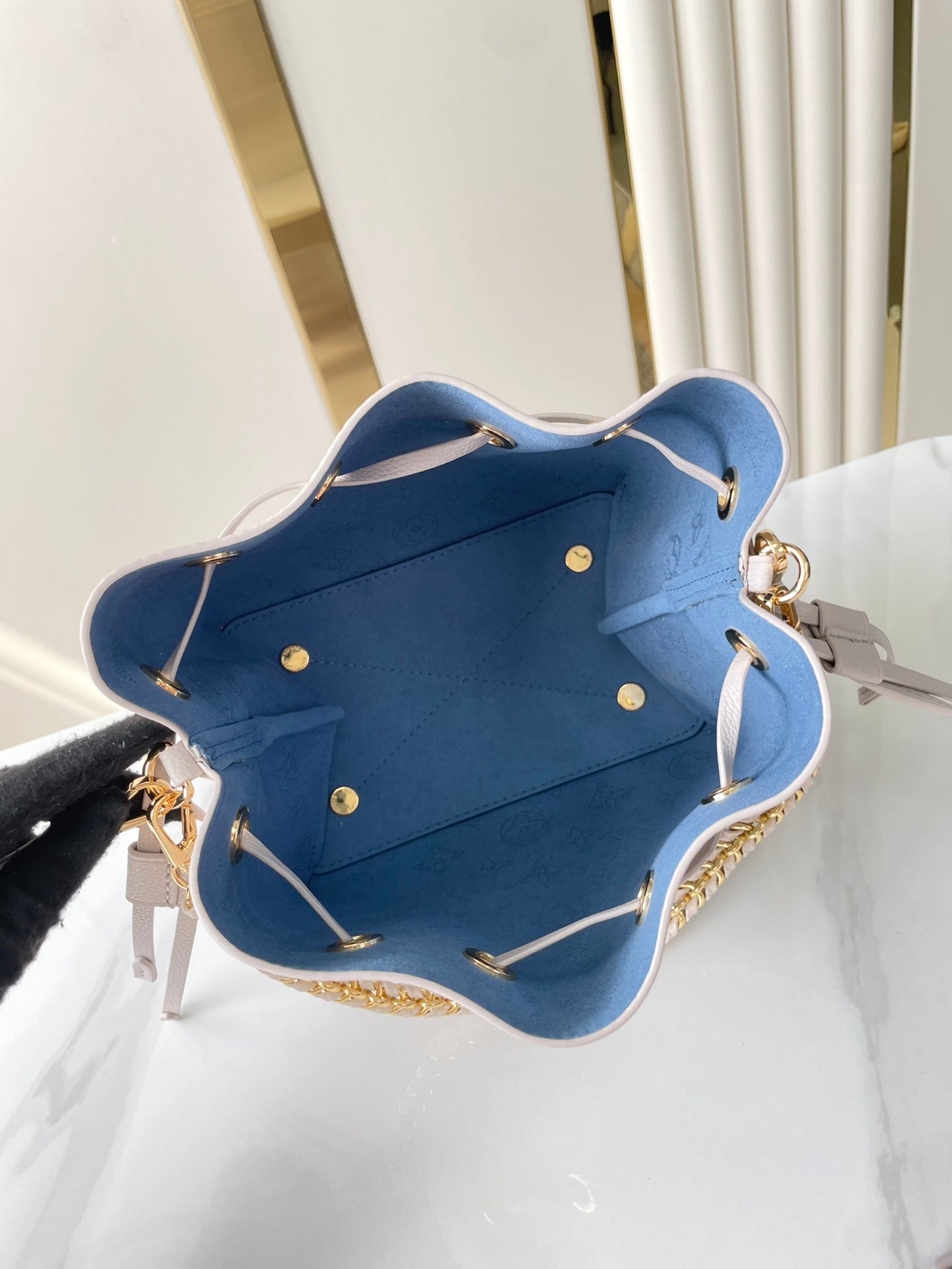LOUIS VUITTON BELLA 22 IN BLUME PERFORATED CALFSKIN GOLD HARDWARE