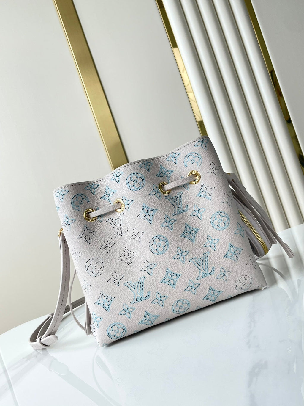 LOUIS VUITTON BELLA 22 IN BLUME PERFORATED CALFSKIN GOLD HARDWARE