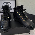 CHANEL ANKLE BOOTS IN BLACK CALFSKIN 971629