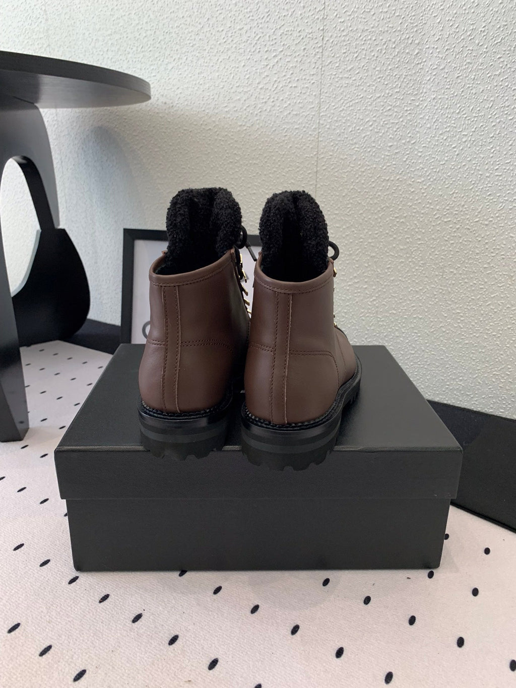 CHANEL ANKLE BOOTS IN HICKORY BROWN CALFSKIN