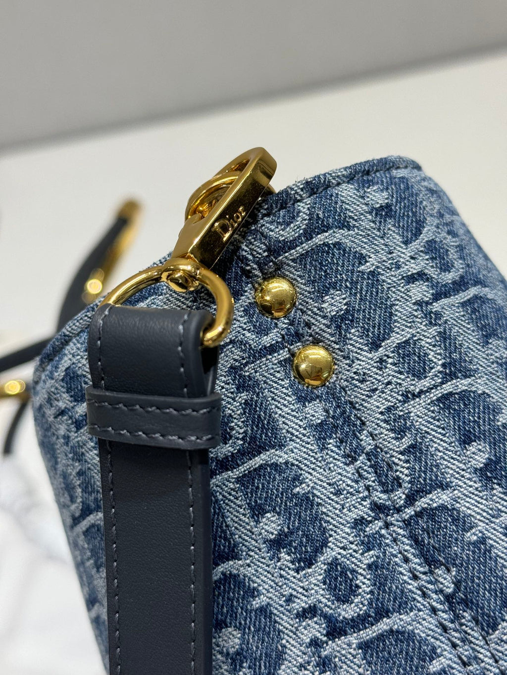 DIOR MEDIUM 37 TOUJOURS BAG IN BLUE MONOGRAM DENIM