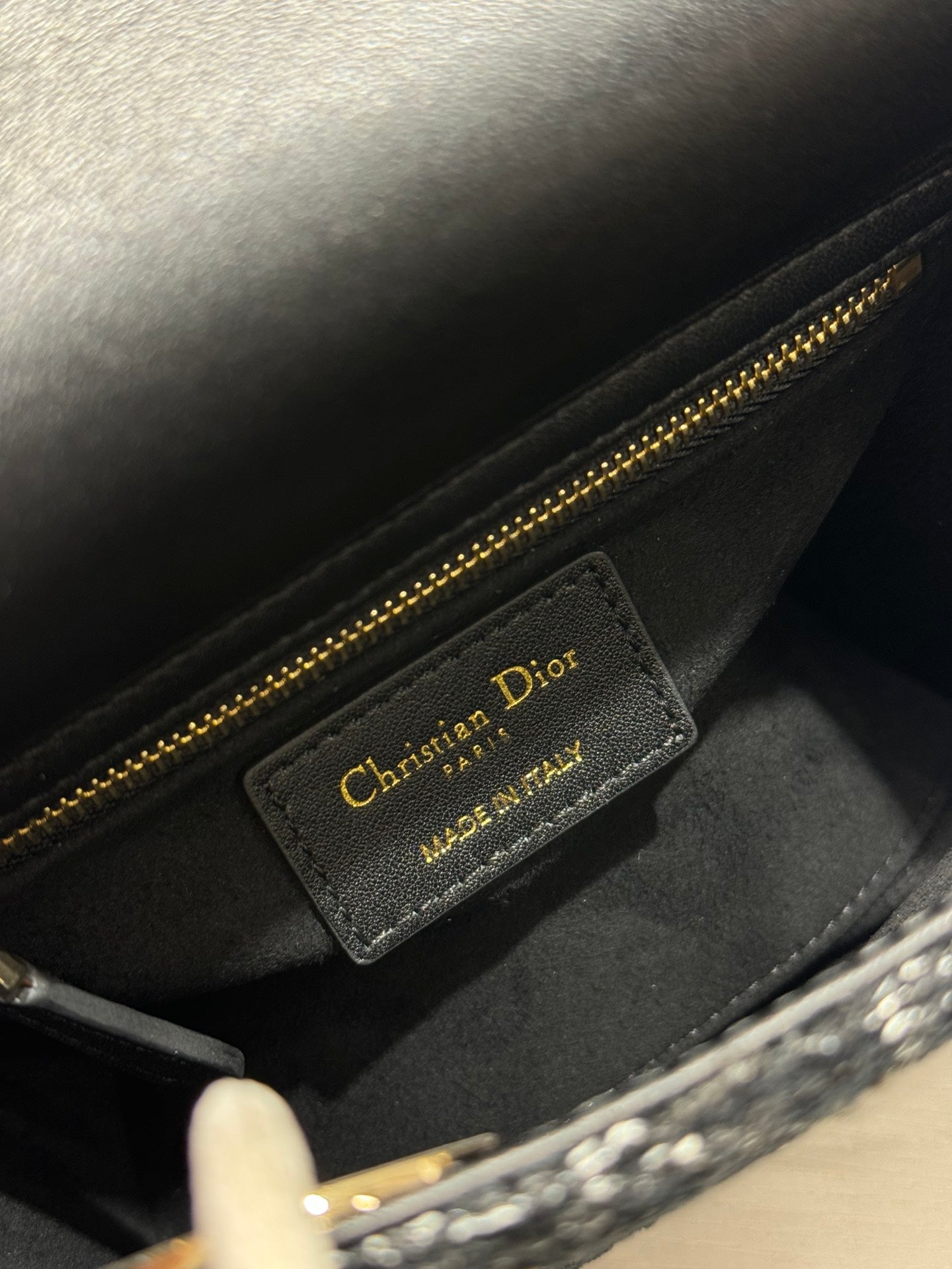 DIOR MINI 17 LADY BAG IN BLACK CANNAGE TWEED