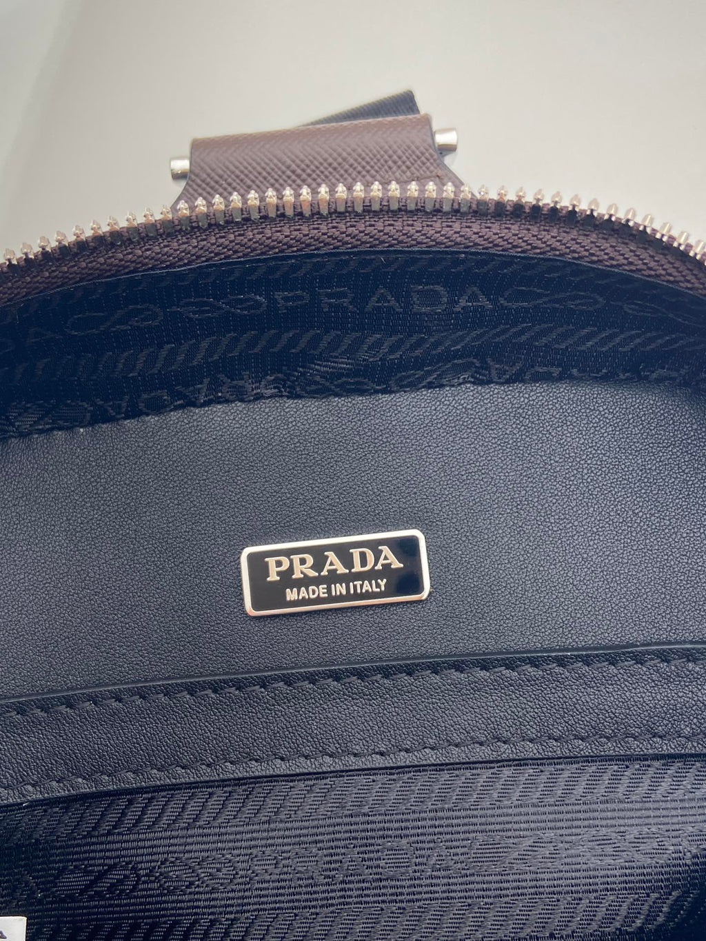 PRADA CHEST BAG 20 IN CHOCOLATE SAFFIANO LEATHER