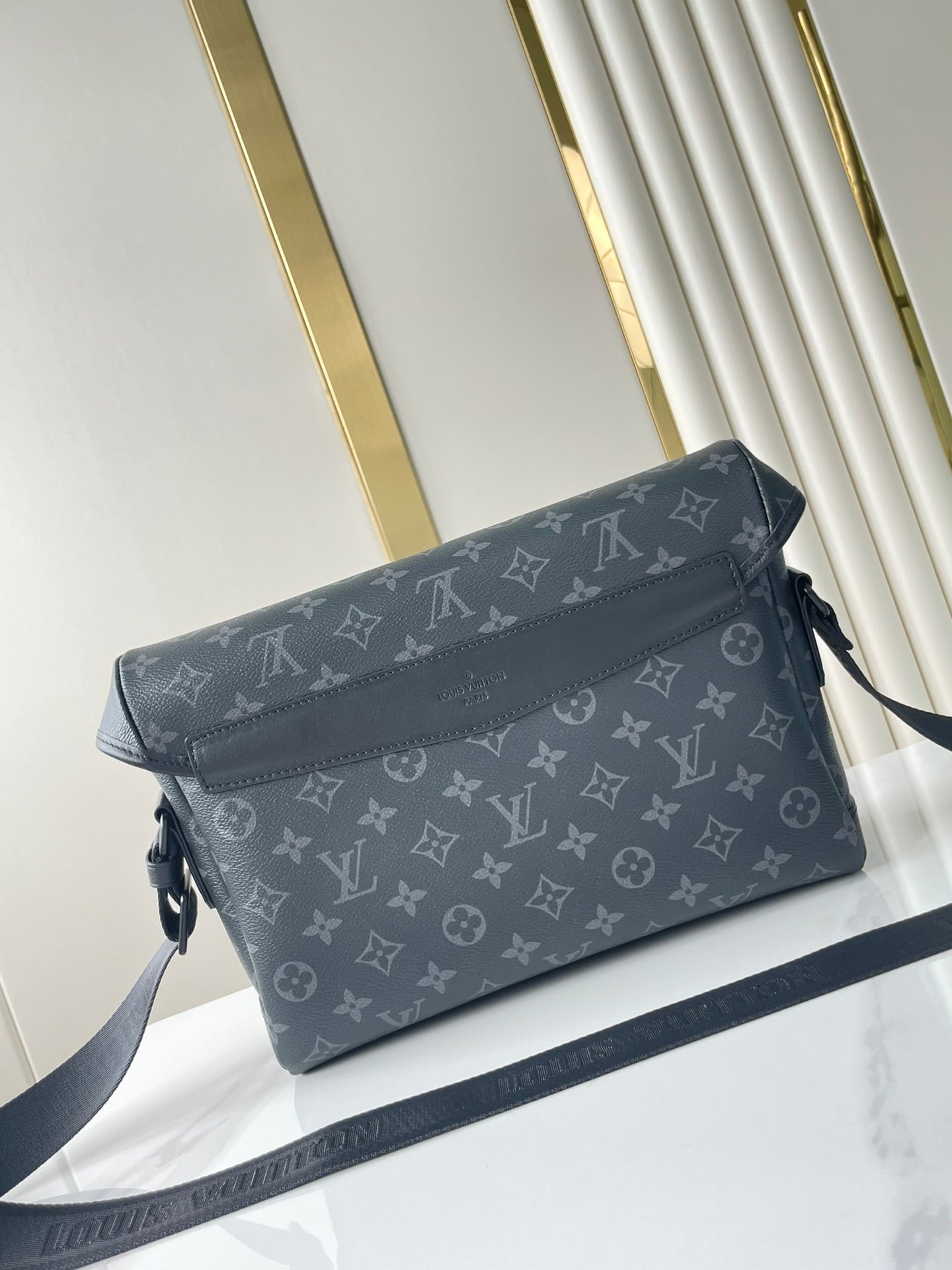 LOUIS VUITTON MESSENGER VOYAGER PM 33 IN GUN METAL MONOGRAM ECLIPSE CANVAS