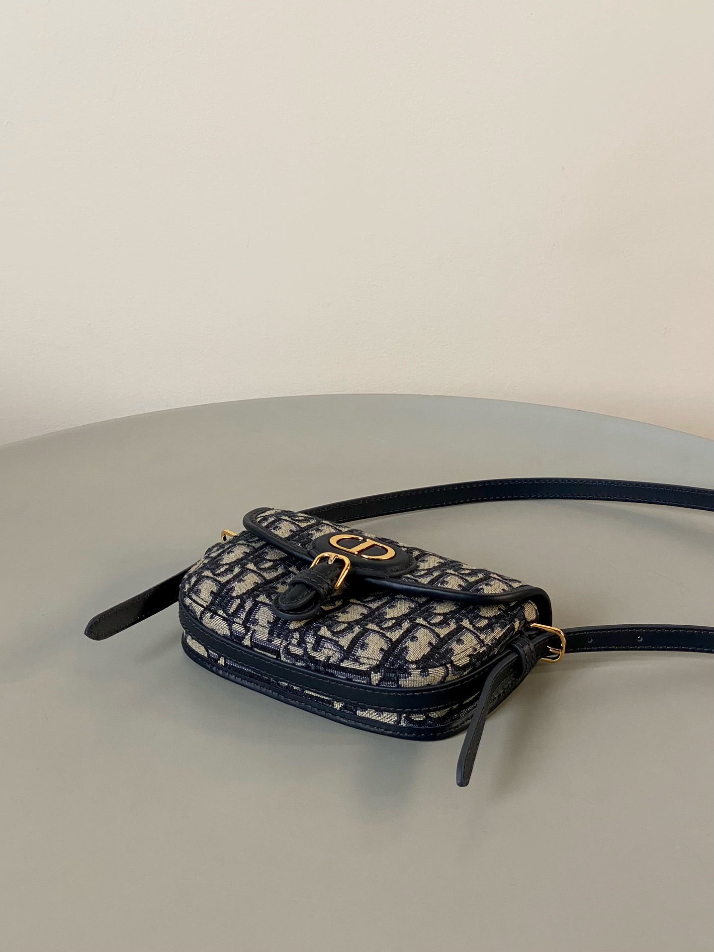 DIOR BOBBY EAST-WEST BAG 17 IN BLACK OBLIQUE JACQUARD