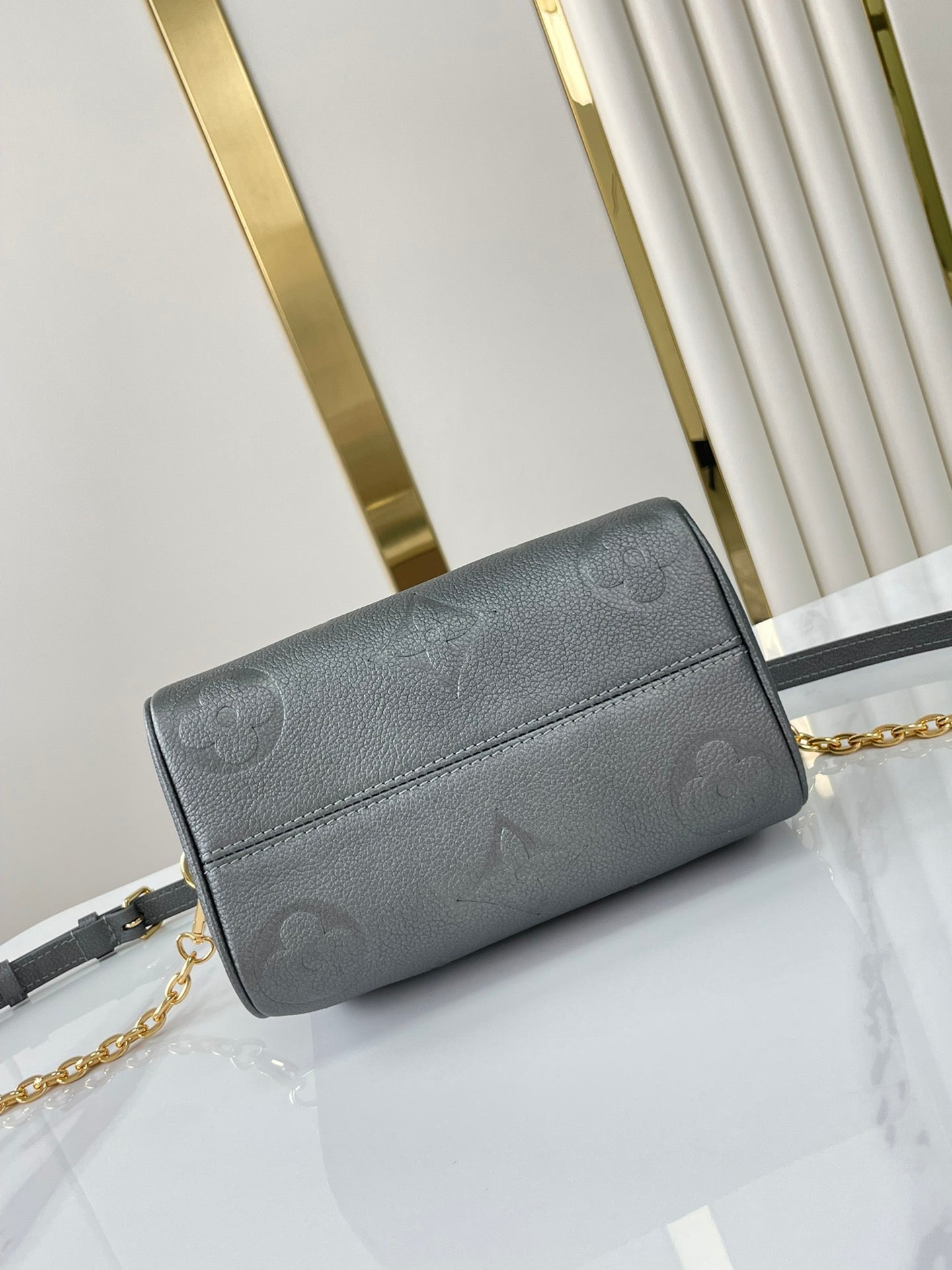 LOUIS VUITTON SPEEDY BANDOULIÈRE 20 IN GUN METAL MONOGRAM EMPREINTE GOLD HARDWARE