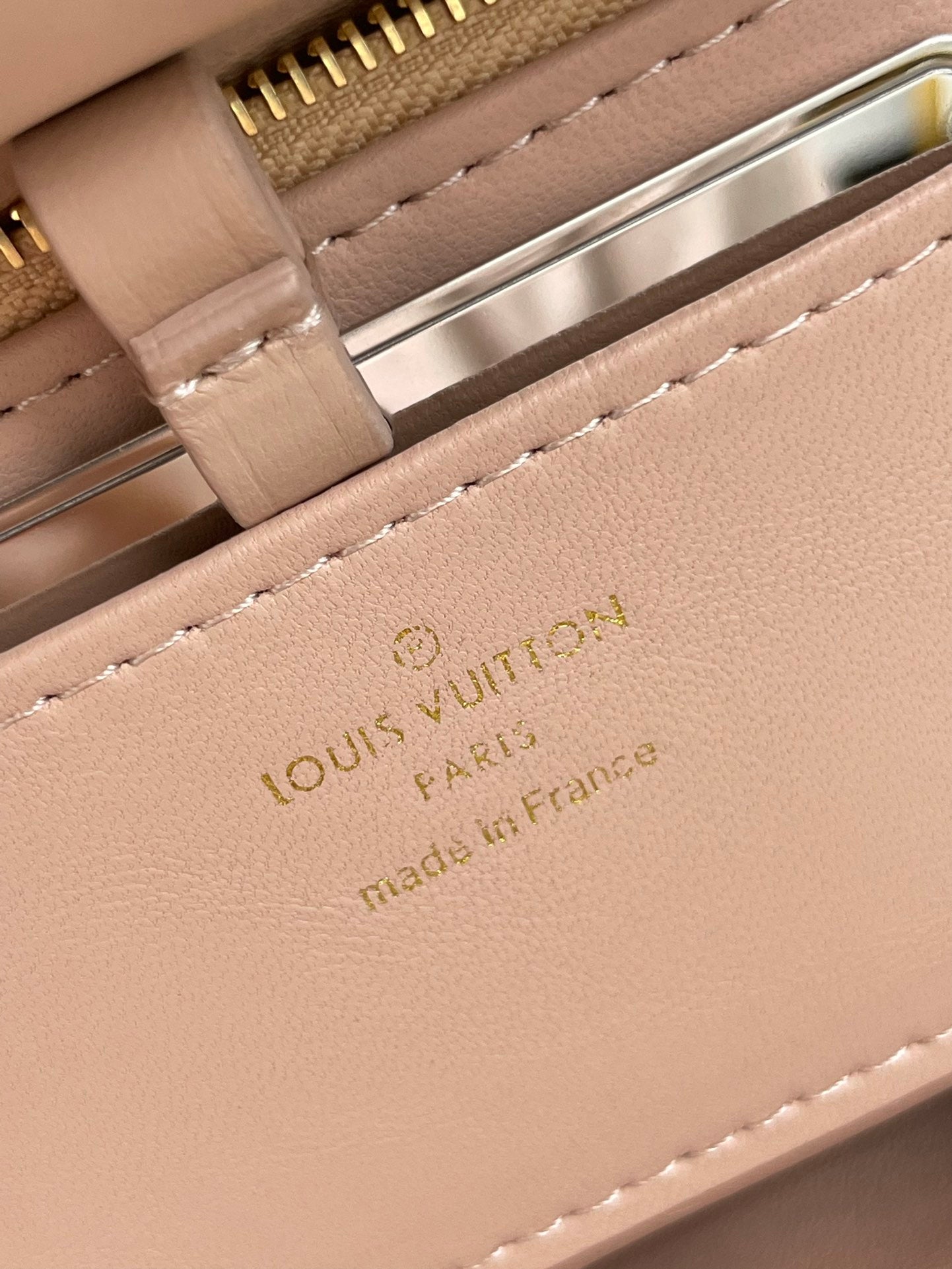 LOUIS VUITTON GO-14 MM 23 IN LIGHT PINK QUILTED LAMBSKIN GOLD HARDWRE