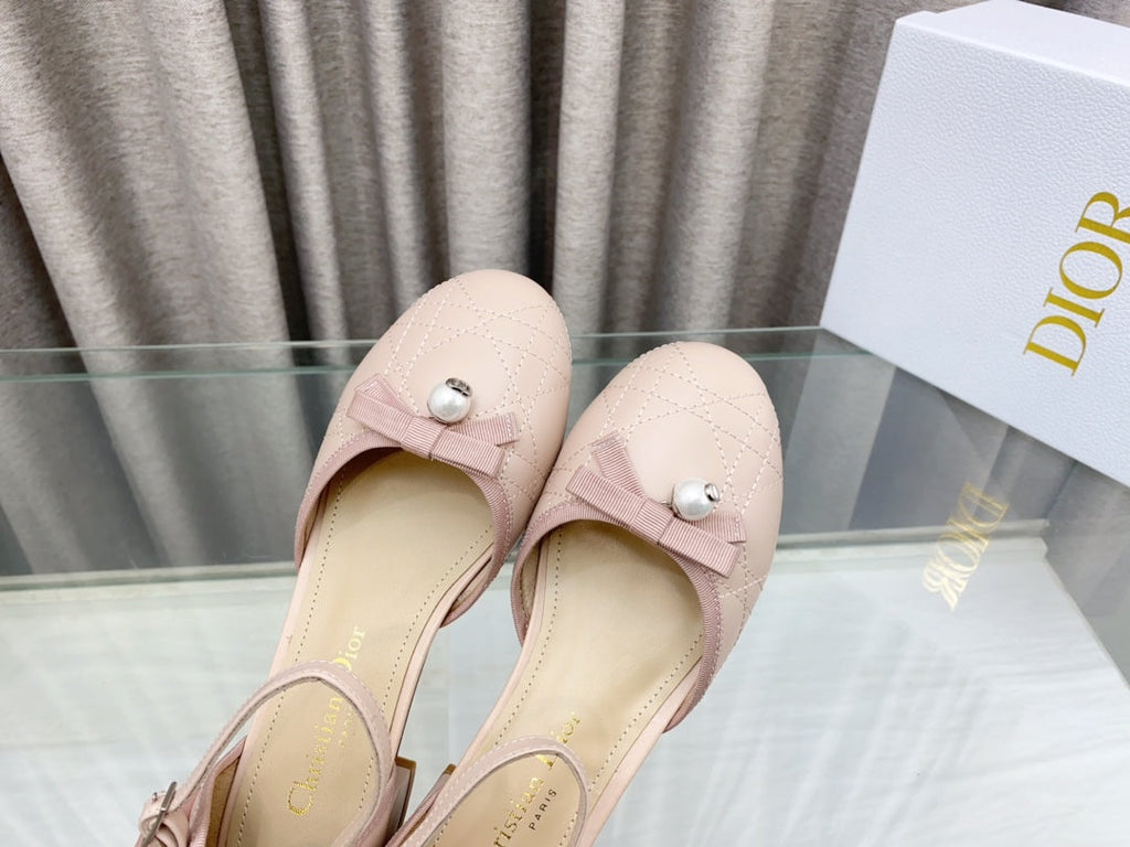 DIOR PEARL MARY JANE PUMP IN LIGHT PINK LAMBSKIN 30 MM