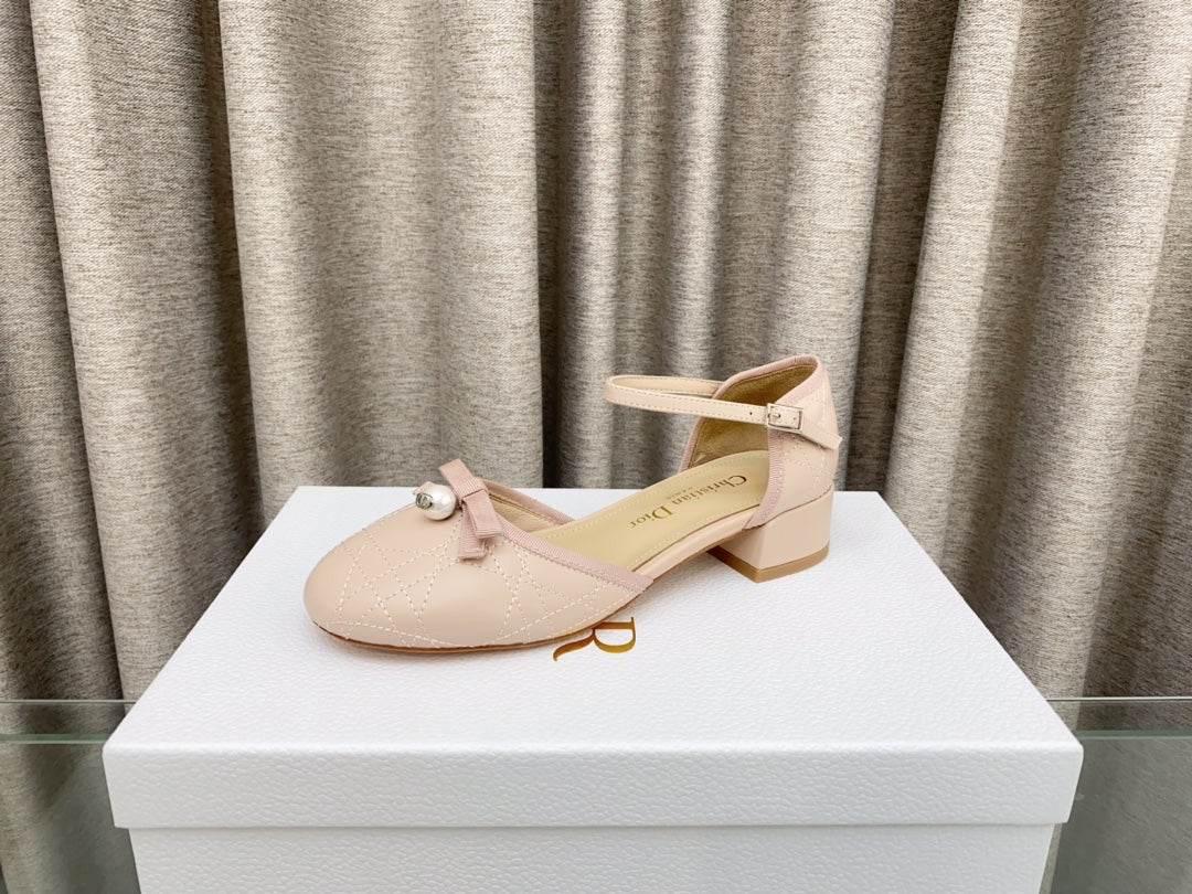 DIOR PEARL MARY JANE PUMP IN LIGHT PINK LAMBSKIN 30 MM