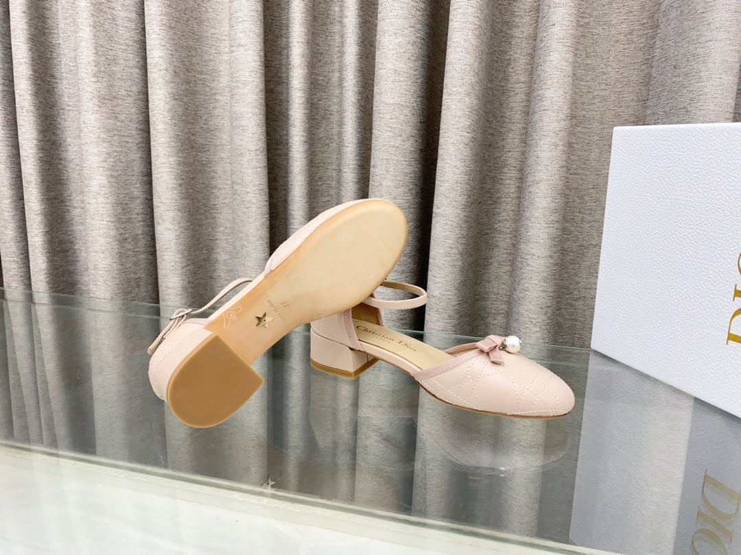 DIOR PEARL MARY JANE PUMP IN LIGHT PINK LAMBSKIN 30 MM